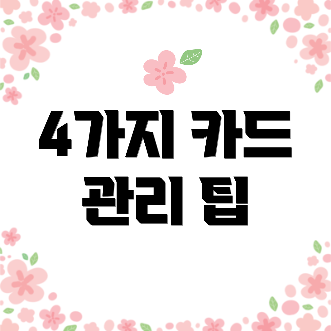 4가지 카드 관리 팁