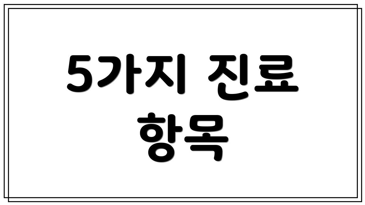 5가지 진료 항목