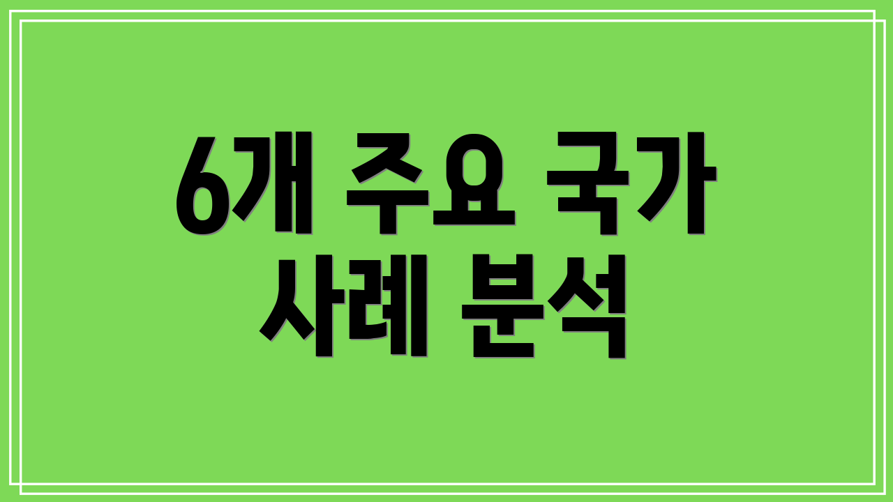 6개 주요 국가 사례 분석