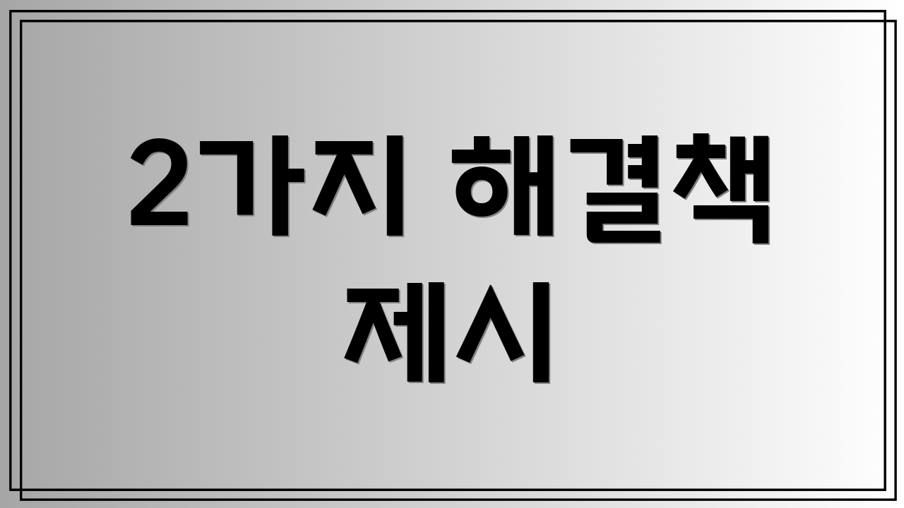 2가지 해결책 제시