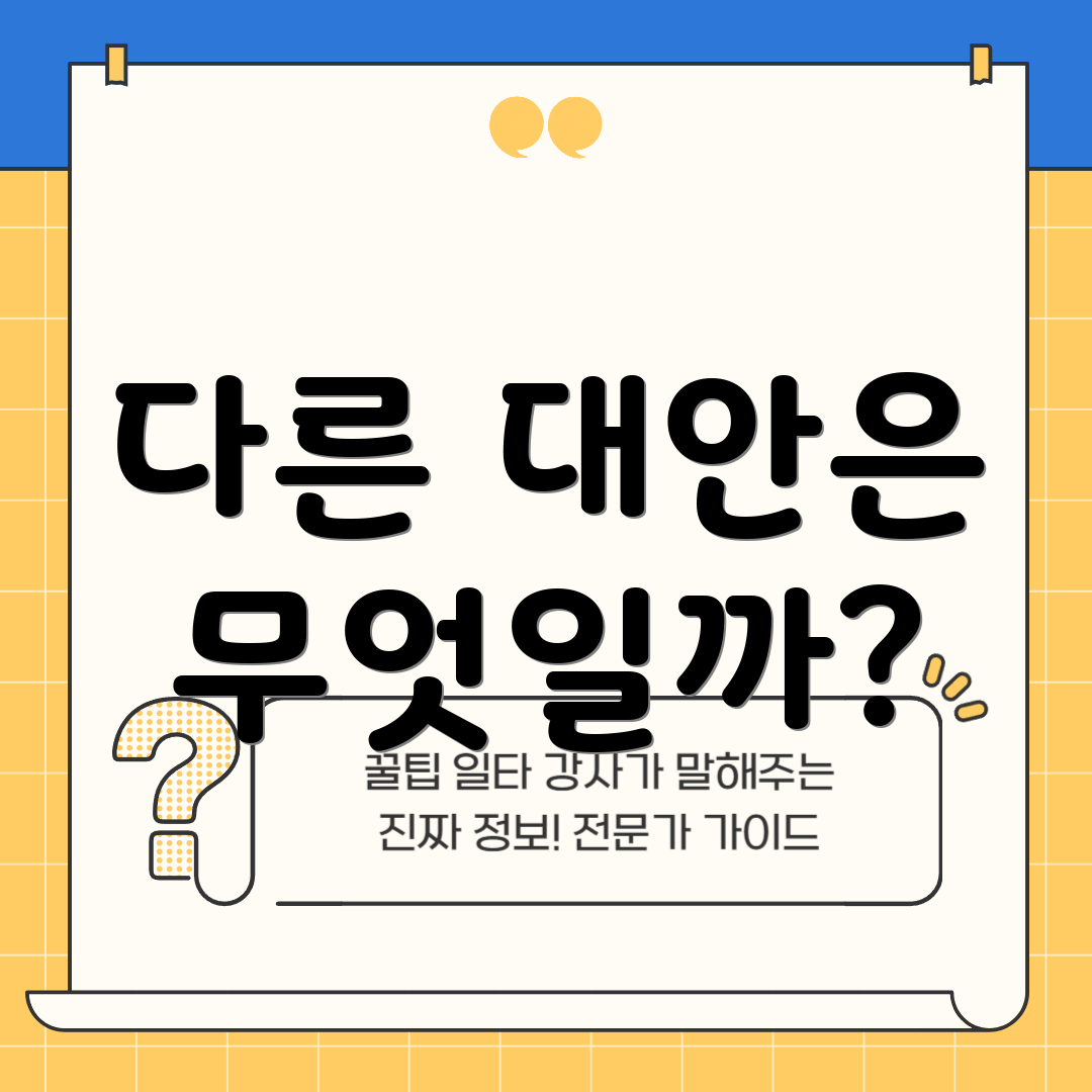 다른 대안은 무엇일까?