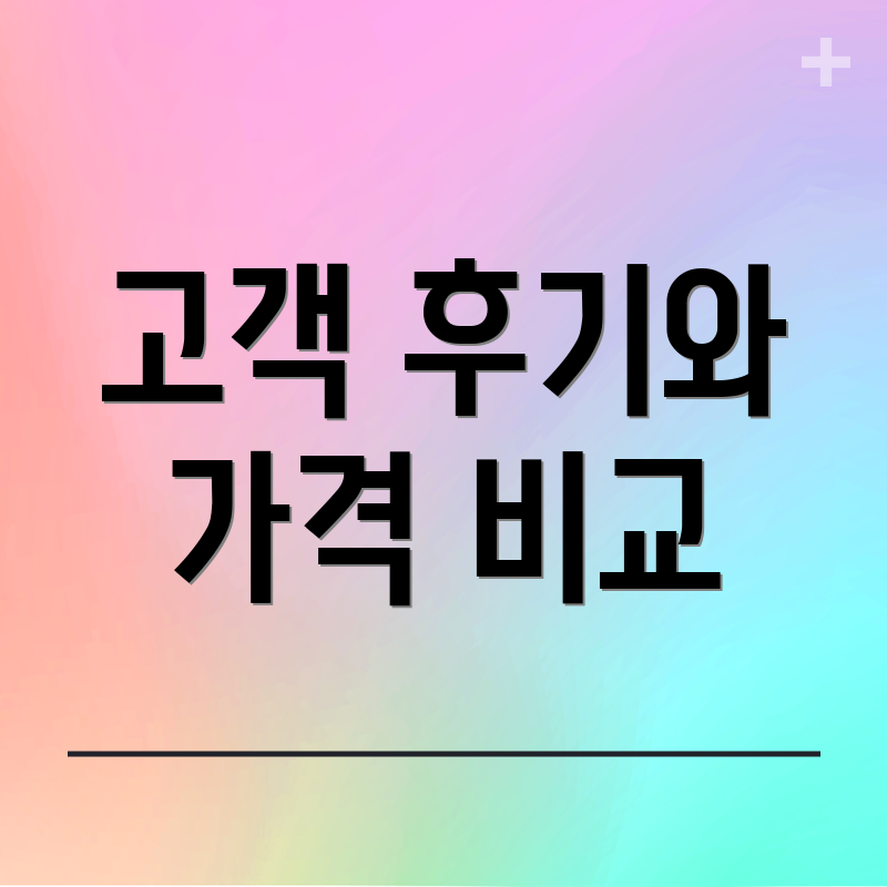 고객 후기와 가격 비교