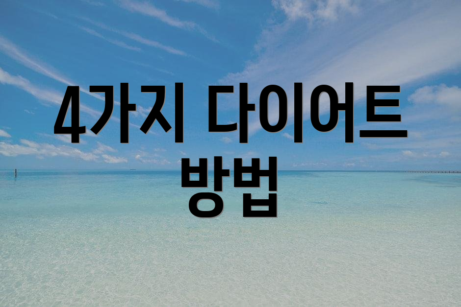 4가지 다이어트 방법