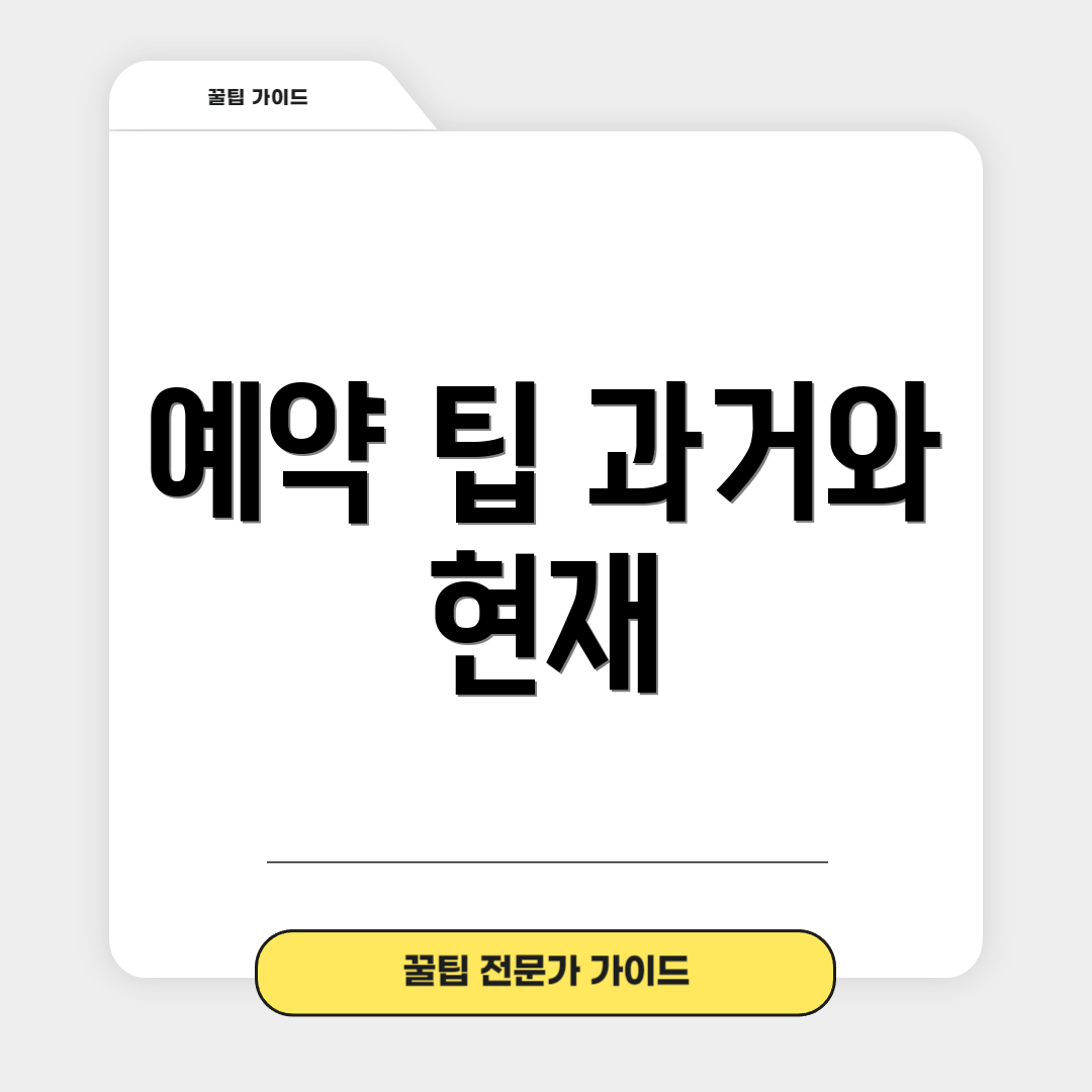 예약 팁 과거와 현재
