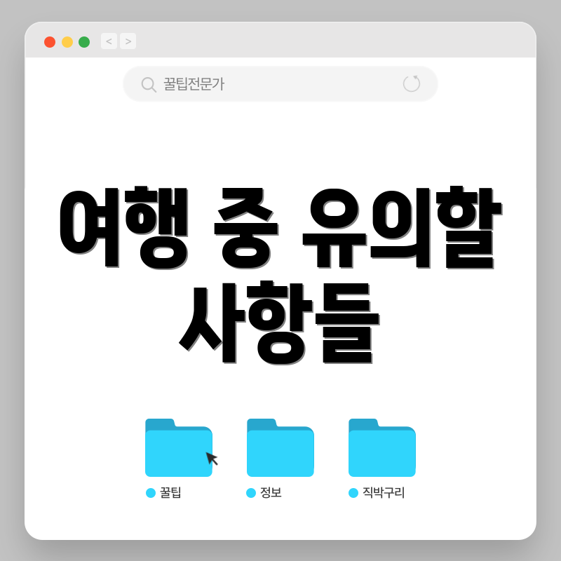 여행 중 유의할 사항들