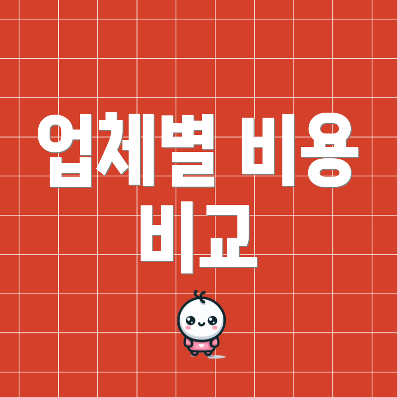 업체별 비용 비교