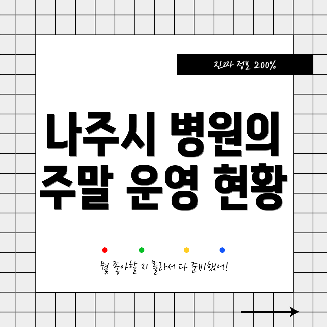 나주시 병원의 주말 운영 현황