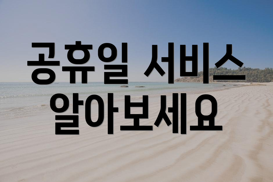 공휴일 서비스 알아보세요