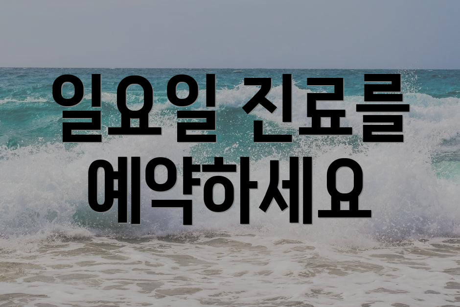 일요일 진료를 예약하세요