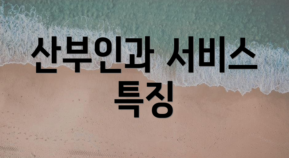 산부인과 서비스 특징