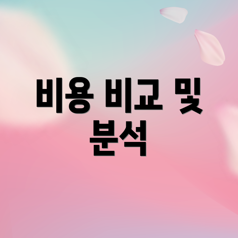비용 비교 및 분석