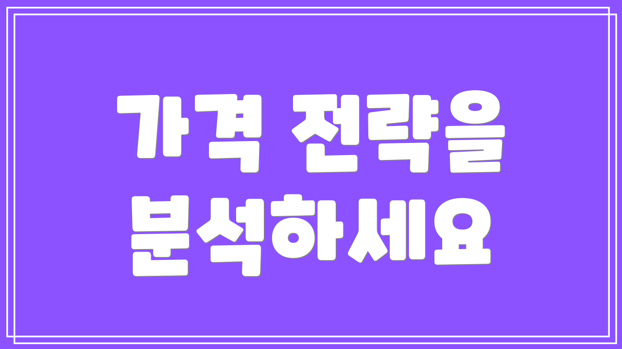 가격 전략을 분석하세요