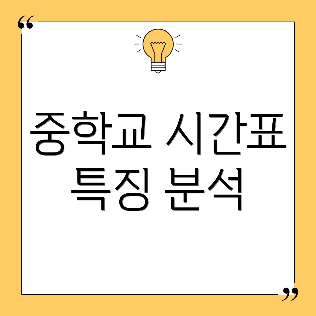 중학교 시간표 특징 분석