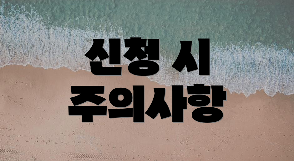 신청 시 주의사항
