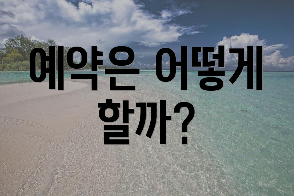 예약은 어떻게 할까?