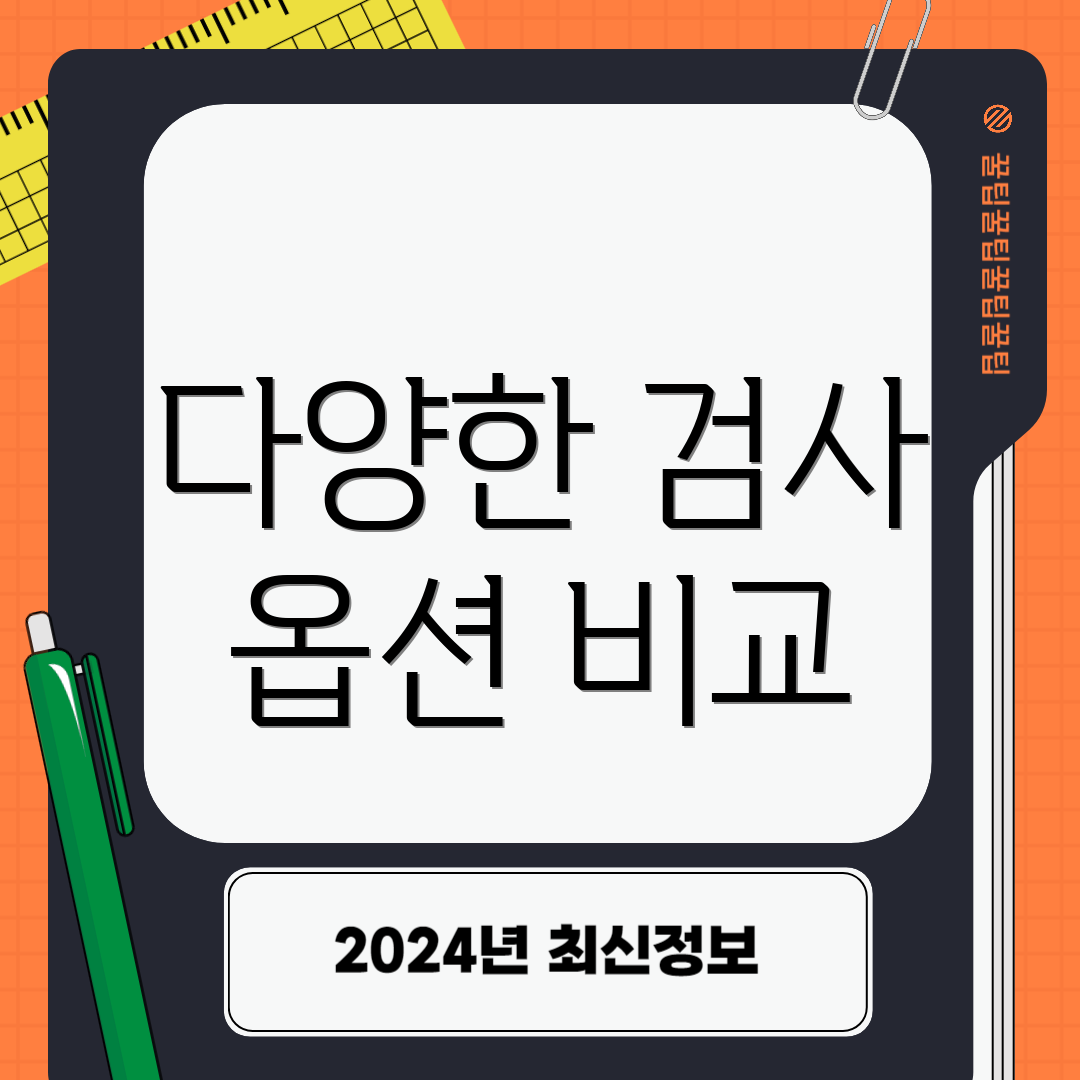 다양한 검사 옵션 비교