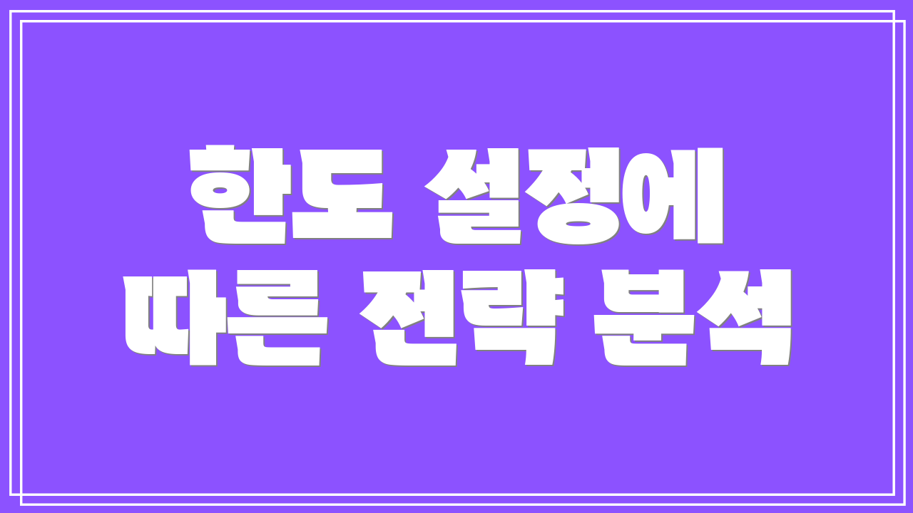 한도 설정에 따른 전략 분석