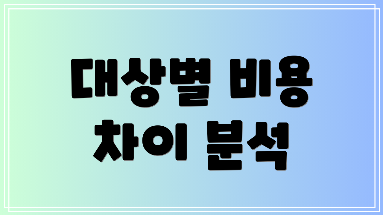 대상별 비용 차이 분석