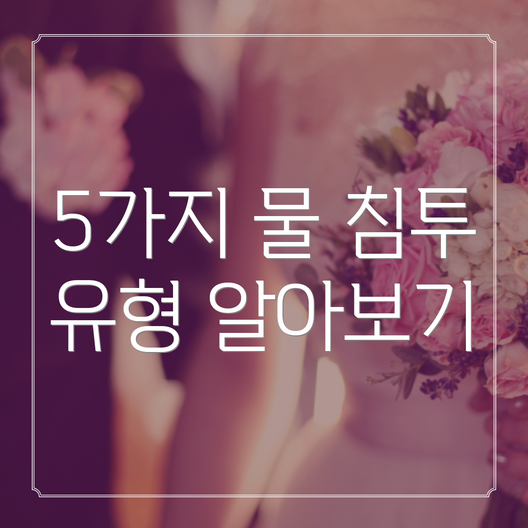 5가지 물 침투 유형 알아보기