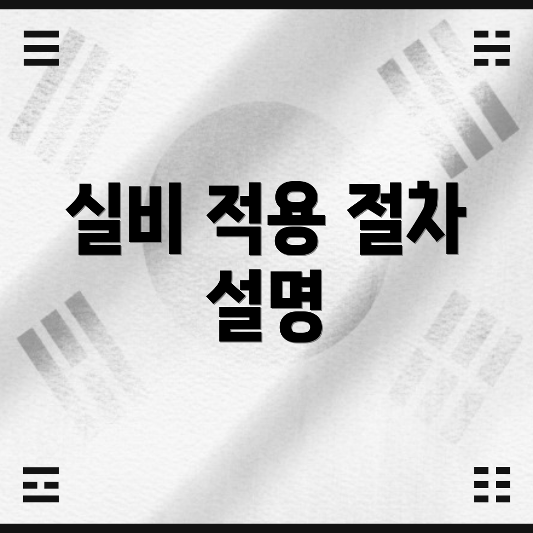 실비 적용 절차 설명