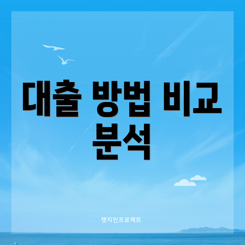대출 방법 비교 분석