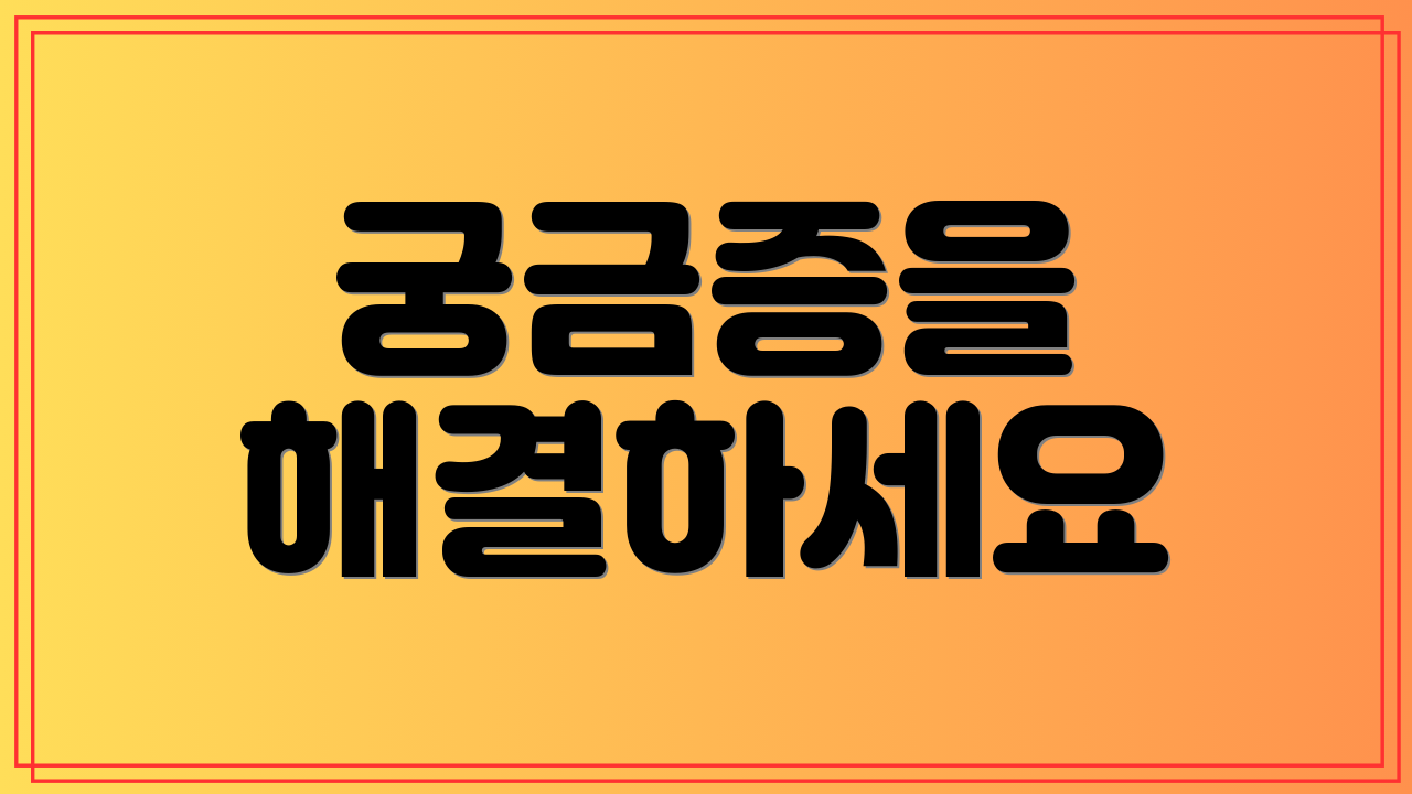 궁금증을 해결하세요