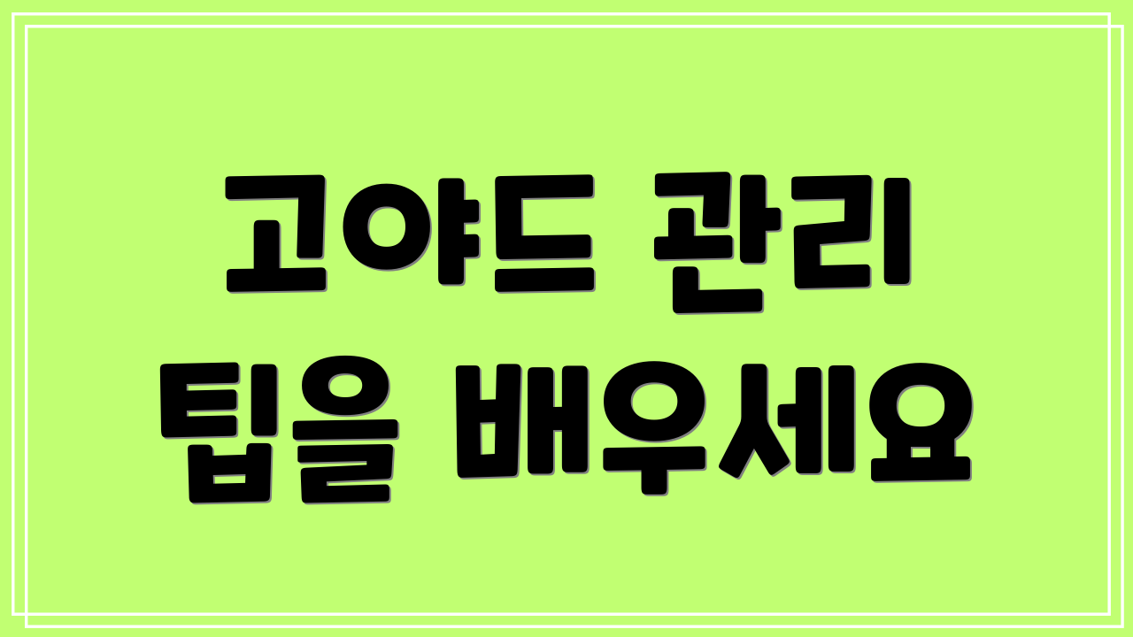 고야드 관리 팁을 배우세요