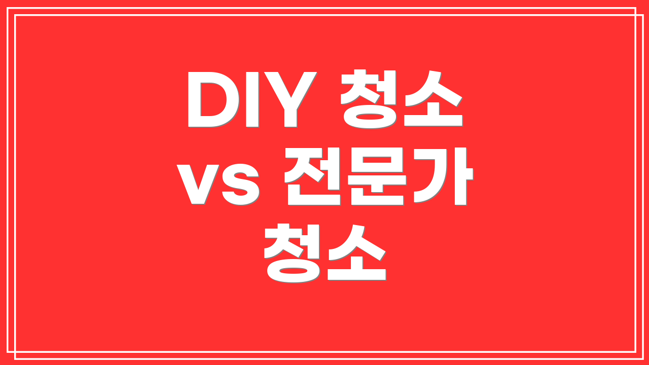 DIY 청소 vs 전문가 청소