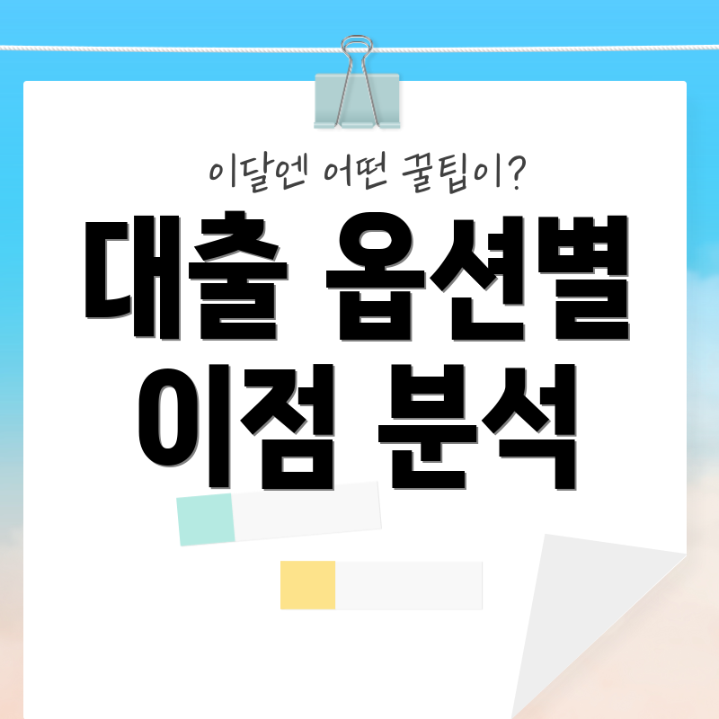 대출 옵션별 이점 분석