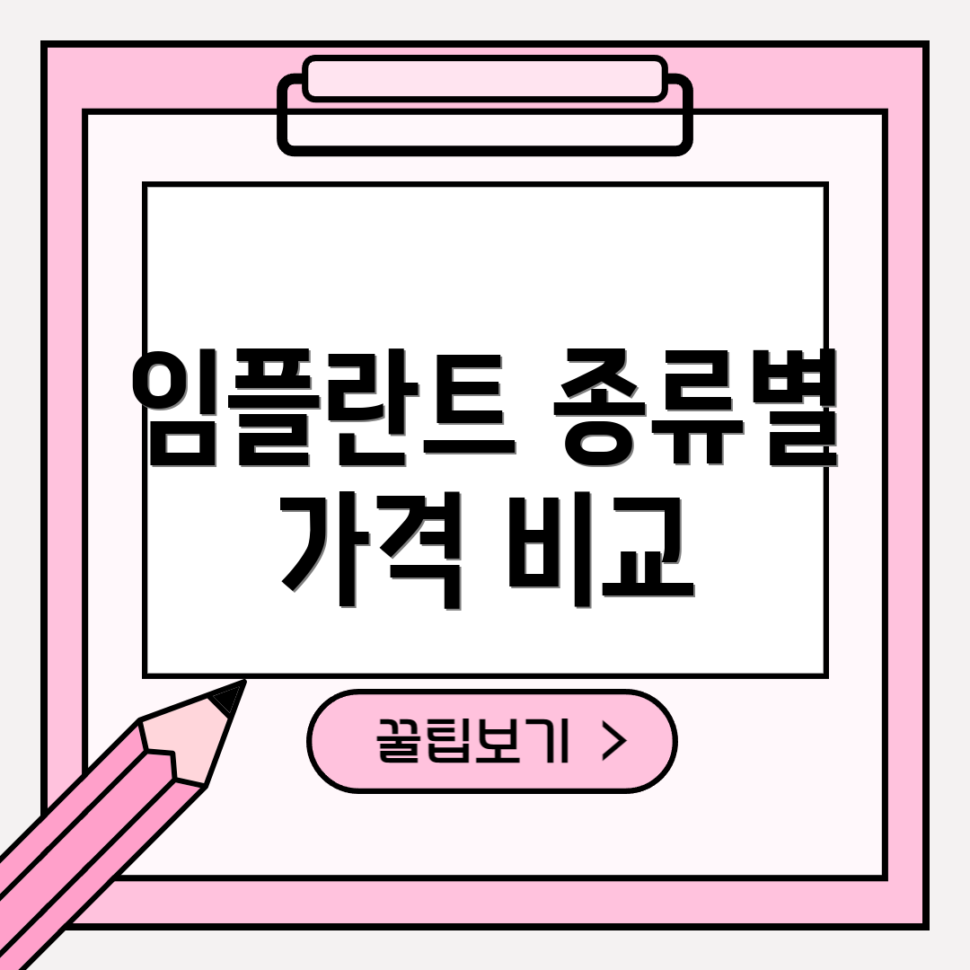 임플란트 종류별 가격 비교
