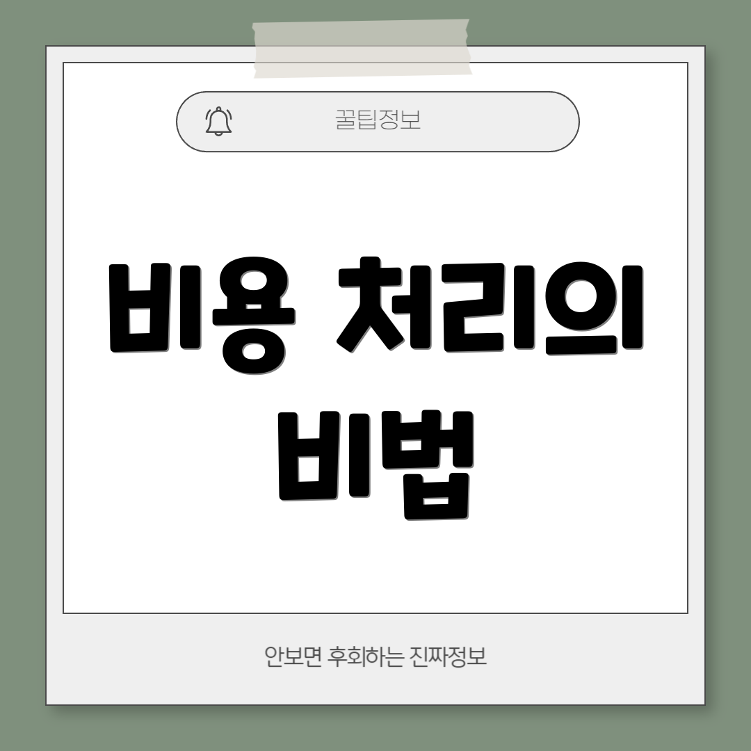 비용 처리의 비법
