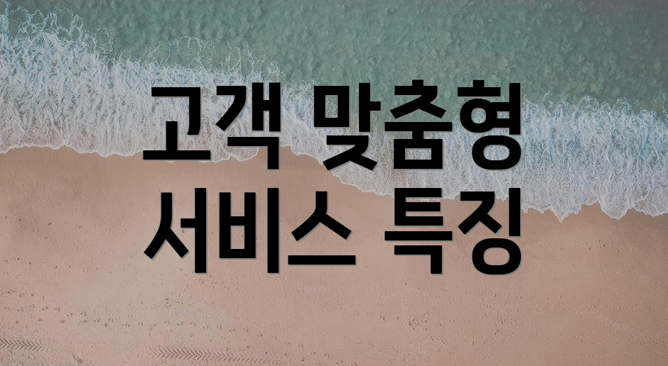고객 맞춤형 서비스 특징