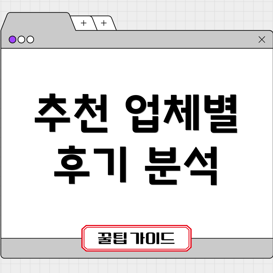 추천 업체별 후기 분석