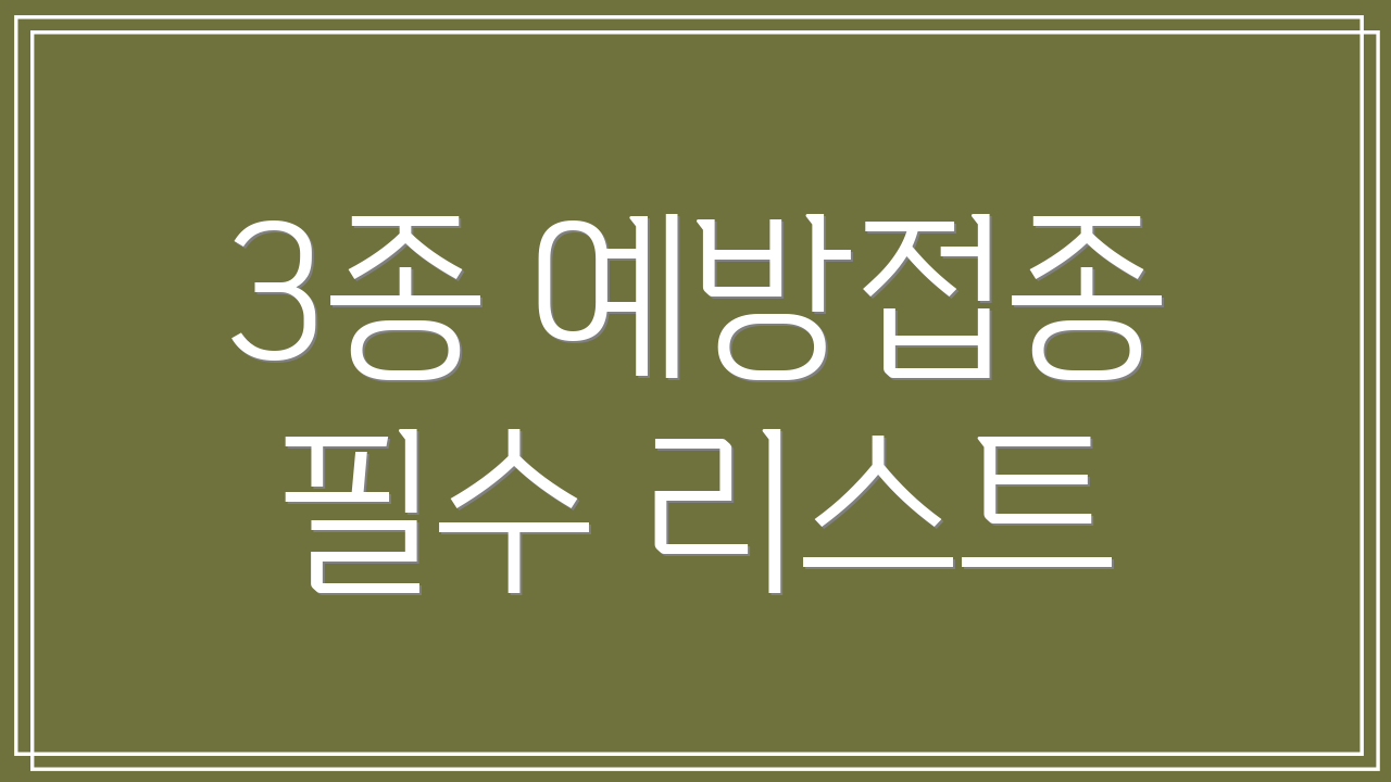 3종 예방접종 필수 리스트