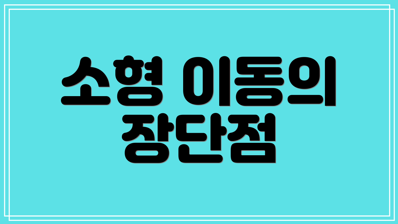 소형 이동의 장단점