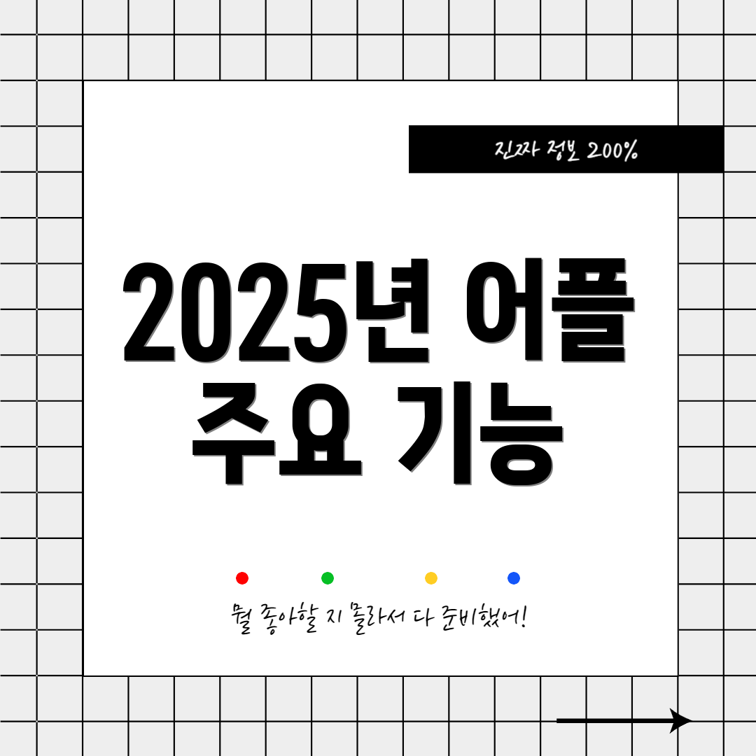 2025년 어플 주요 기능