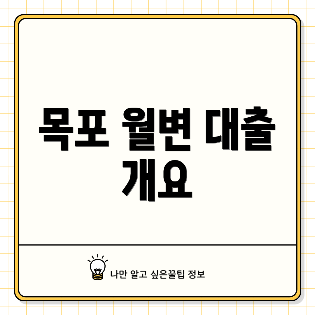 목포 월변 대출 개요