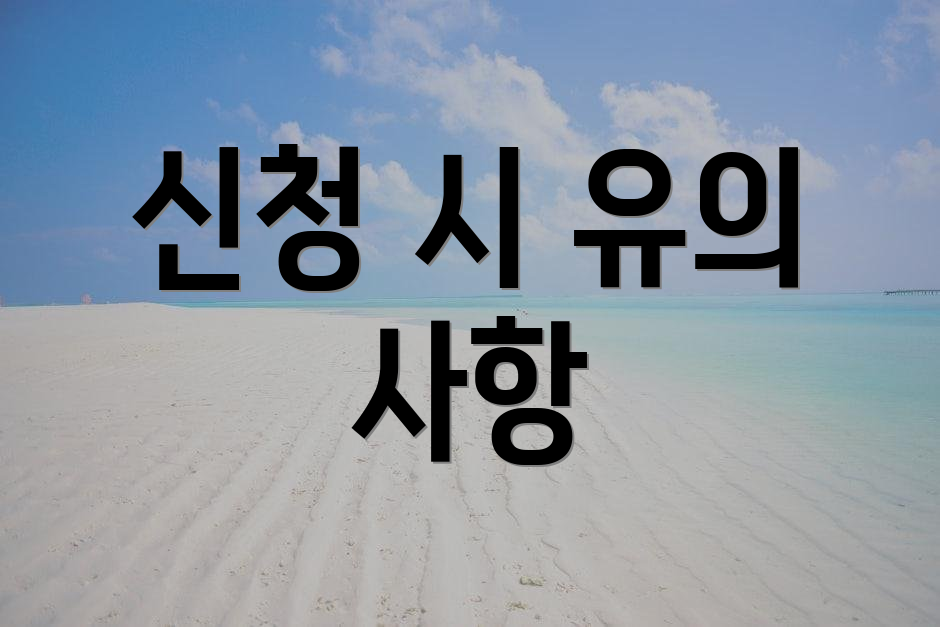 신청 시 유의 사항