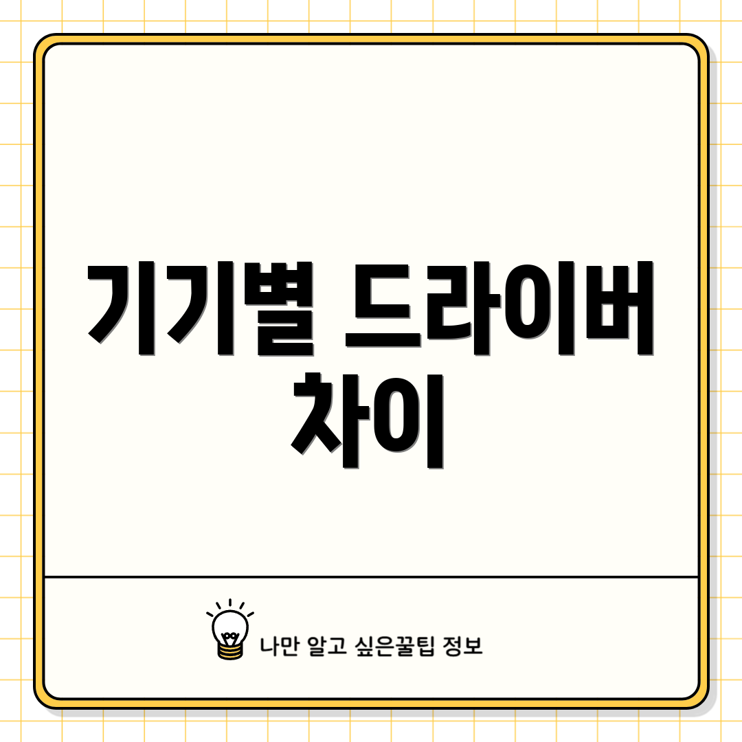 기기별 드라이버 차이