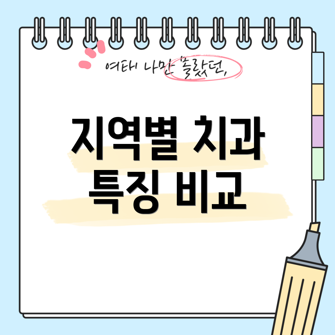 지역별 치과 특징 비교