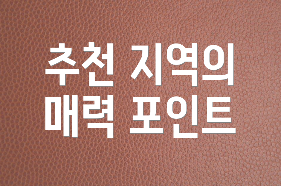 추천 지역의 매력 포인트