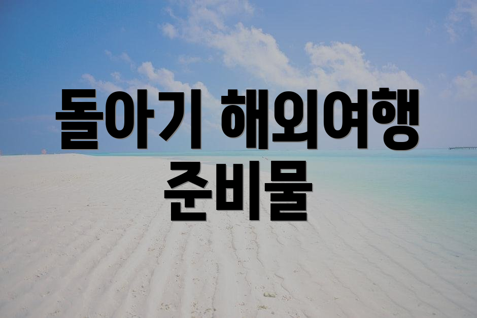 돌아기 해외여행 준비물