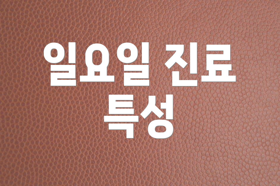 일요일 진료 특성