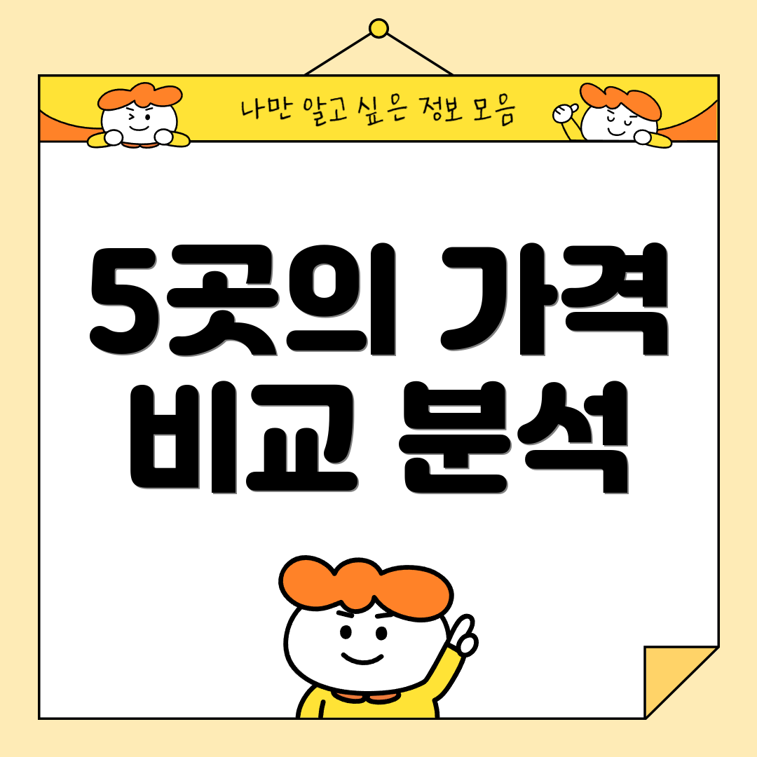 5곳의 가격 비교 분석