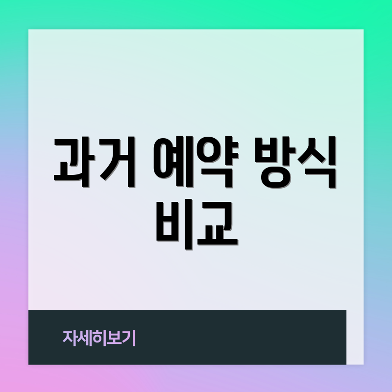 과거 예약 방식 비교