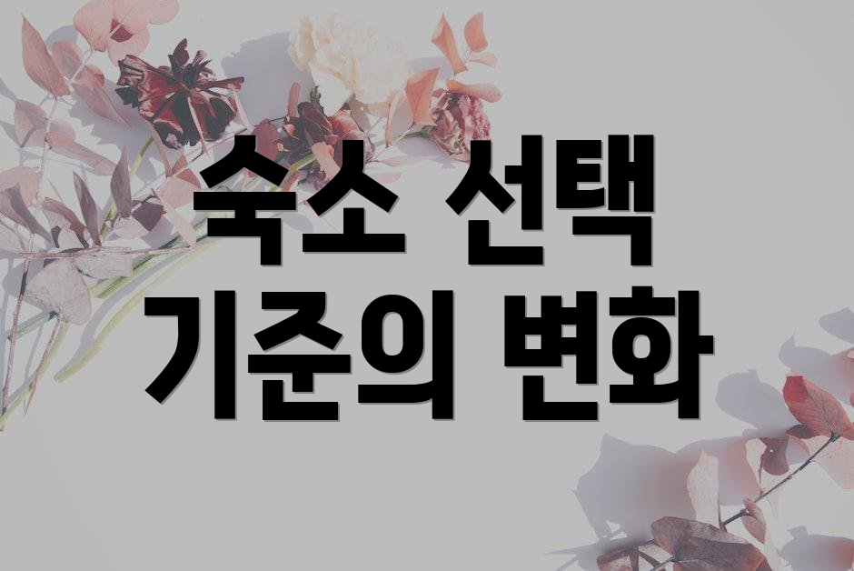 숙소 선택 기준의 변화