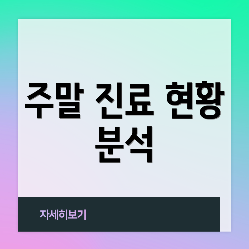 주말 진료 현황 분석