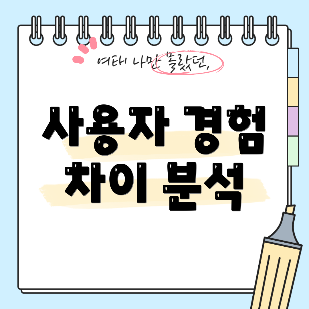 사용자 경험 차이 분석