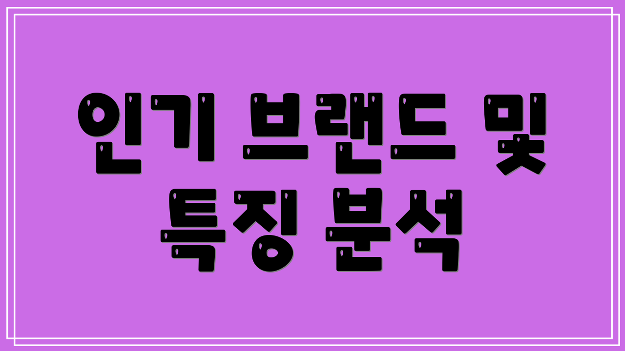 인기 브랜드 및 특징 분석