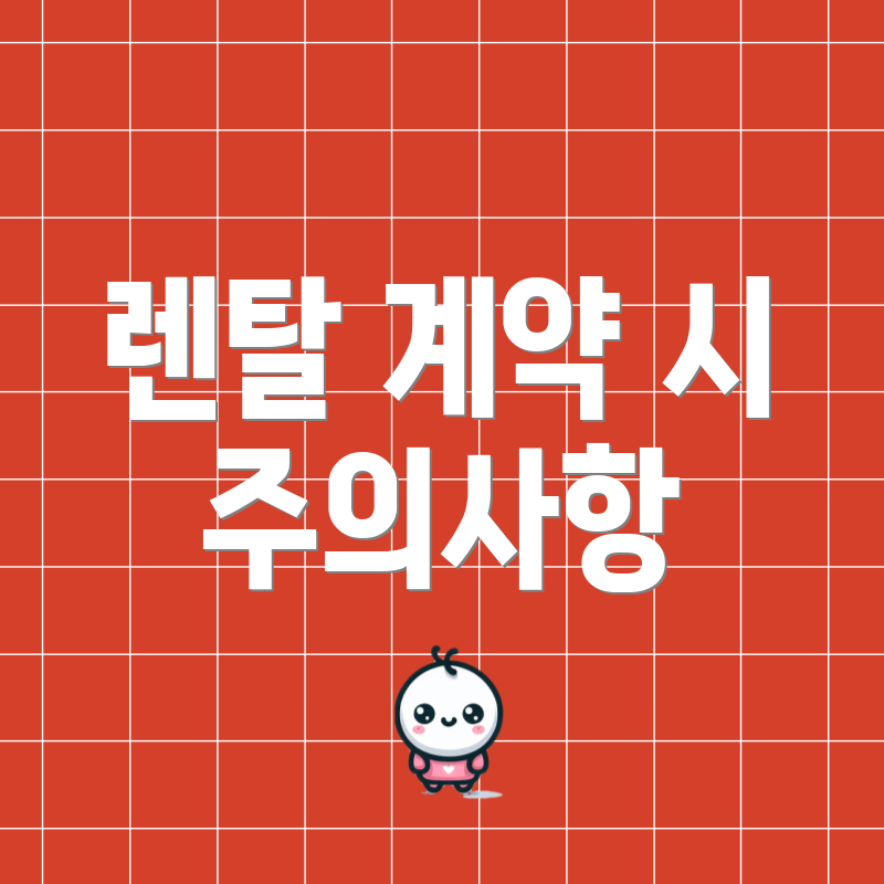 렌탈 계약 시 주의사항